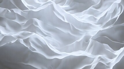 Obraz premium White fabric waves, abstract background, studio shot, design texture