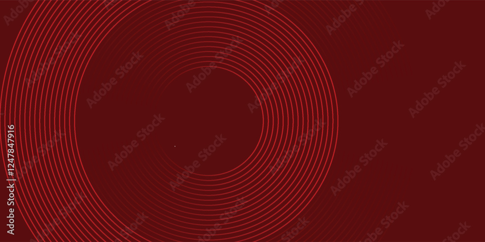 Poster abstract red background with glowing curve lines. modern shiny red gradient geometric circle lines p