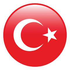 Fototapeta premium Turkey flag. Turkey circle flag 3d logo icon computer vector illustration design