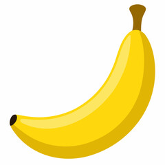 Banana vector icon on white background.