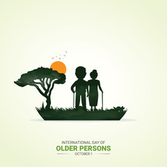 International Day of Older Persons. Older Persons creative design for social media ads