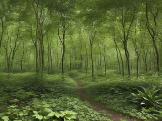 Obraz premium Texture of a dense, leafy green hedge.