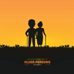 International Day of Older Persons. Older Persons creative design for social media ads