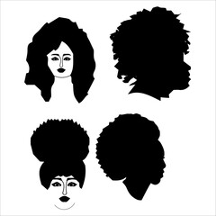 black history month vector Silhouette ,face head ,Silhouettes of African American men and women, woman, hair, Girl, silhouette, Beautiful, vector, Design, Fashion, Human, user, 


