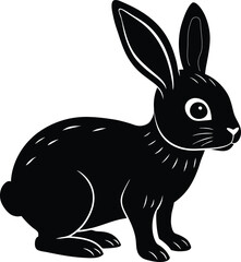 Silhouette illustration  of A cute baby Hare 