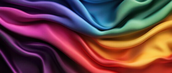 Colorful silk fabric with smooth, flowing patterns and rich textures.