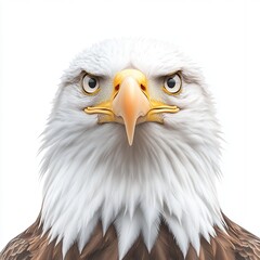 Obraz premium Majestic eagle portrait wildlife setting digital art isolated background close-up view nature concept