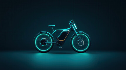 futuristic electric bike with glowing accents, showcasing modern design and technology