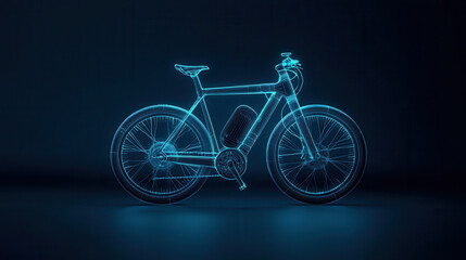 Fototapeta premium 3D rendered image of futuristic electric bike with glowing design, showcasing advanced technology and innovation