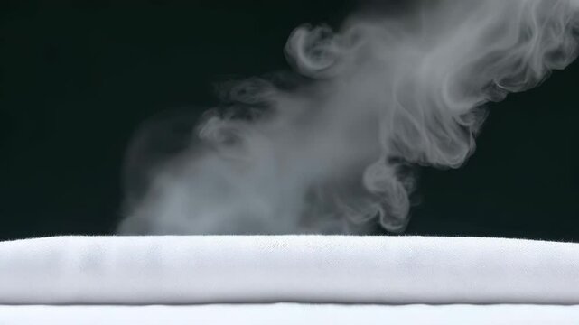Fresh steam and soft texture of white fabric for ultimate relaxation and wrinkle removal.