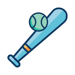 Baseball bat and ball illustration