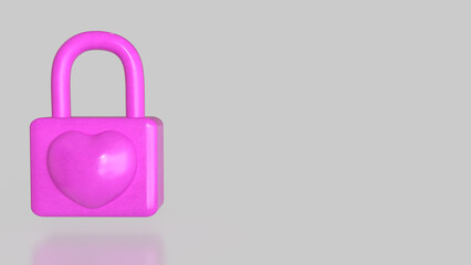 The Pink lock for security concept 3d Rendering..