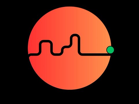Illustration video of a ball moving along a line