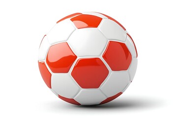 Fototapeta premium Red-white soccer ball, studio shot
