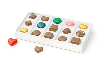 Assorted Chocolates in Elegant White Box for Sweet Treat Lovers