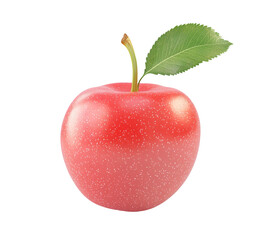 Red apple isolated on white background. Fresh raw organic fruit.