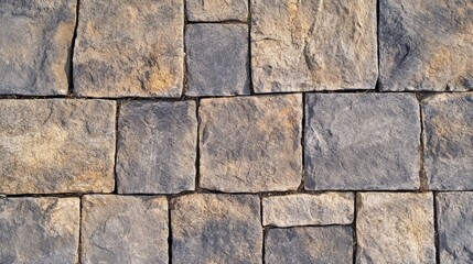 Fototapeta premium Traditional European stone pathway, interlocking rectangular pavers, weathered granite surface, detailed ground texture, ancient street pattern, documentary photography style, neutral color palette,