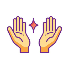 Healing hands energy illustration