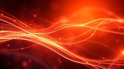 Dynamic Abstract Light Streaks in Vibrant Orange and Red Tones. A Representation of Energy, Speed, and Modern Design Concepts for Creative Projects.