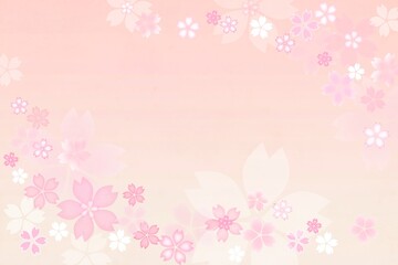 春の桜の和風背景フレーム