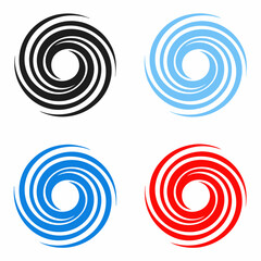 Abstract Circular Swirl Icon Set Vector Design.