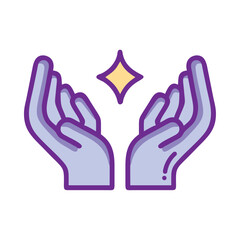 Healing hands energy illustration