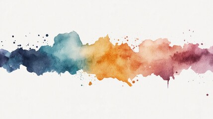 Obraz premium Vibrant Watercolor Abstract Artwork with Colorful Splashes and Textures for Creative Design Projects