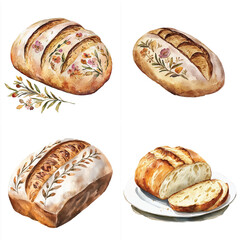 Bread Set Clipart Vector Illustration