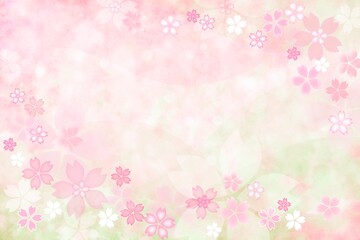 春の桜の和風背景フレーム