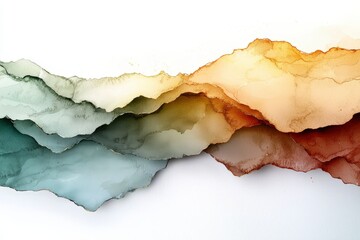 Obraz premium Abstract watercolor waves in soft colors creating a serene and harmonious flowing design for artistic backgrounds