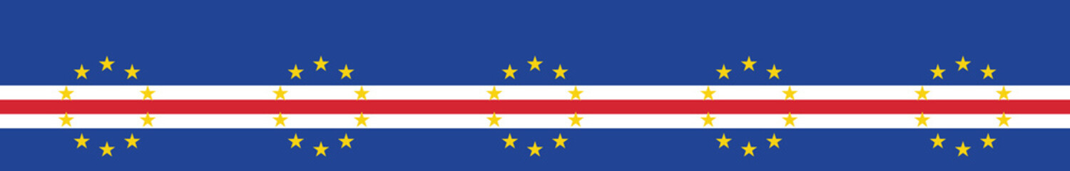 Cape Verde flag long banner digital vector illustration