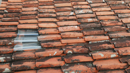 Clay roof tiles background texture vintage