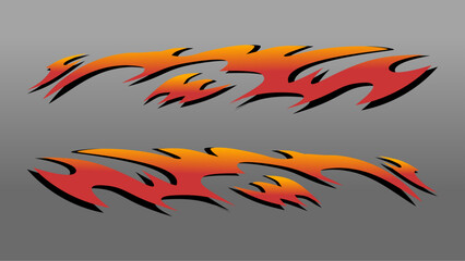 Abstract tribal flames livery design for racing cars, jeep or motorbike, racing decal sticker