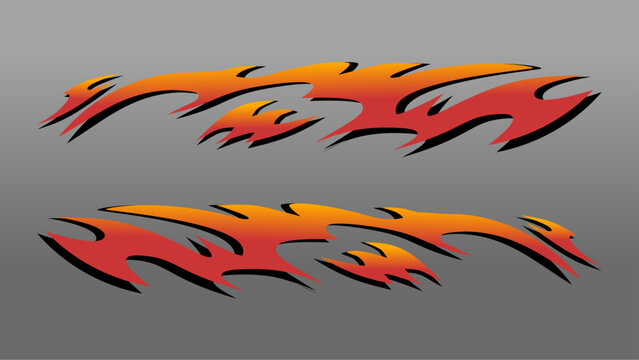 Abstract tribal flames livery design for racing cars, jeep or motorbike, racing decal sticker