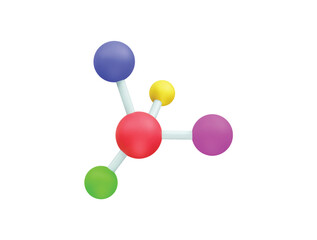 Molecular structure icon 3d illustration