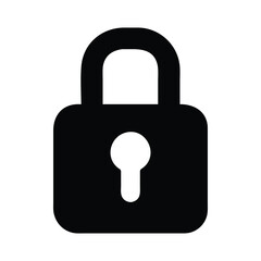 Padlock vector icon silhouette vector illustration. Lock icon vector illustration. 