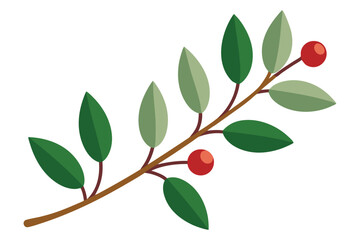 A branch laden with ripe, red cherries and fresh green leaves, a vibrant illustration of summer's bounty