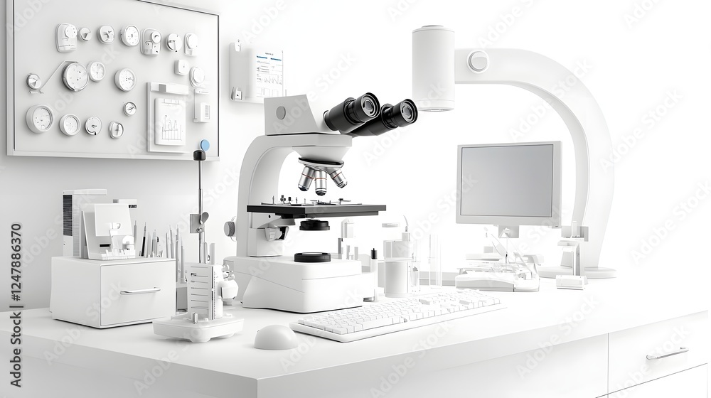 Poster sophisticated veterinary clinic setting with state of the art medical devices and instruments for co