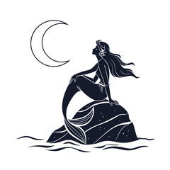 Mermaid silhouette vector illustration
