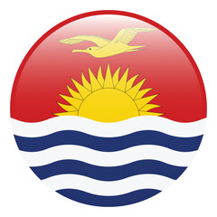 Obraz premium Kiribati flag. Kiribati circle flag 3d logo icon computer vector illustration design