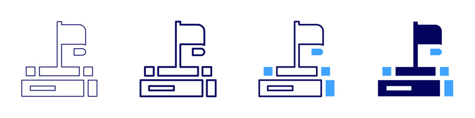 Business success strategies icon in 4 different styles. Thin Line, Line, Bold Line, Duotone. Duotone style. Editable stroke
