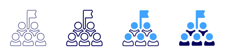 Defining success icon in 4 different styles. Thin Line, Line, Bold Line, Duotone. Duotone style. Editable stroke