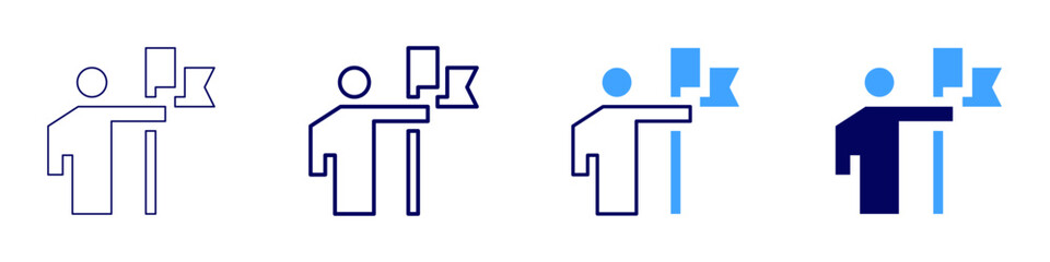 Finding success icon in 4 different styles. Thin Line, Line, Bold Line, Duotone. Duotone style. Editable stroke