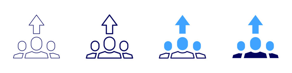 Personal development success icon in 4 different styles. Thin Line, Line, Bold Line, Duotone. Duotone style. Editable stroke