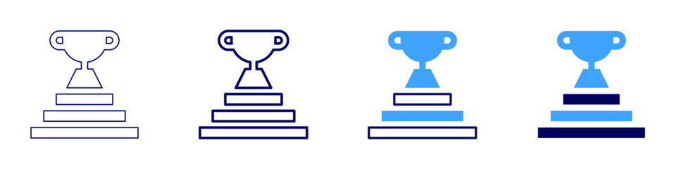 Simple success strategies icon in 4 different styles. Thin Line, Line, Bold Line, Duotone. Duotone style. Editable stroke