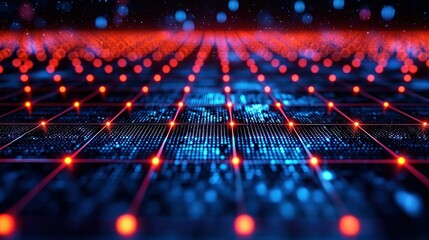 Global network connection, data flow, digital landscape