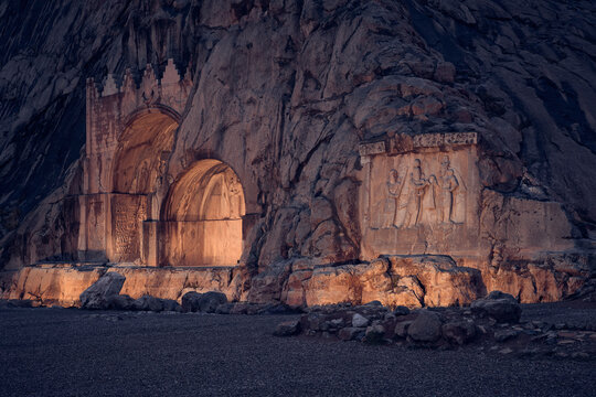Taq Bostan or Taq-e Bostan in Kermanshah, Iran