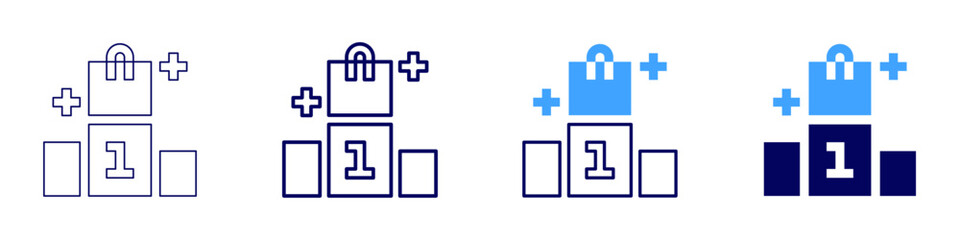 Success mindset coaching icon in 4 different styles. Thin Line, Line, Bold Line, Duotone. Duotone style. Editable stroke