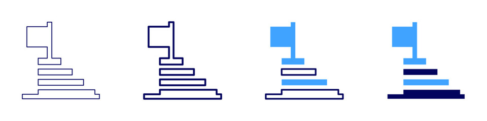 Success motivation tips icon in 4 different styles. Thin Line, Line, Bold Line, Duotone. Duotone style. Editable stroke