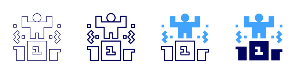 Success stories business icon in 4 different styles. Thin Line, Line, Bold Line, Duotone. Duotone style. Editable stroke